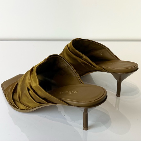 NEW 3.1 PHILLIP LIM OLIVE GREEN SATIN MULES - Picture 7 of 14